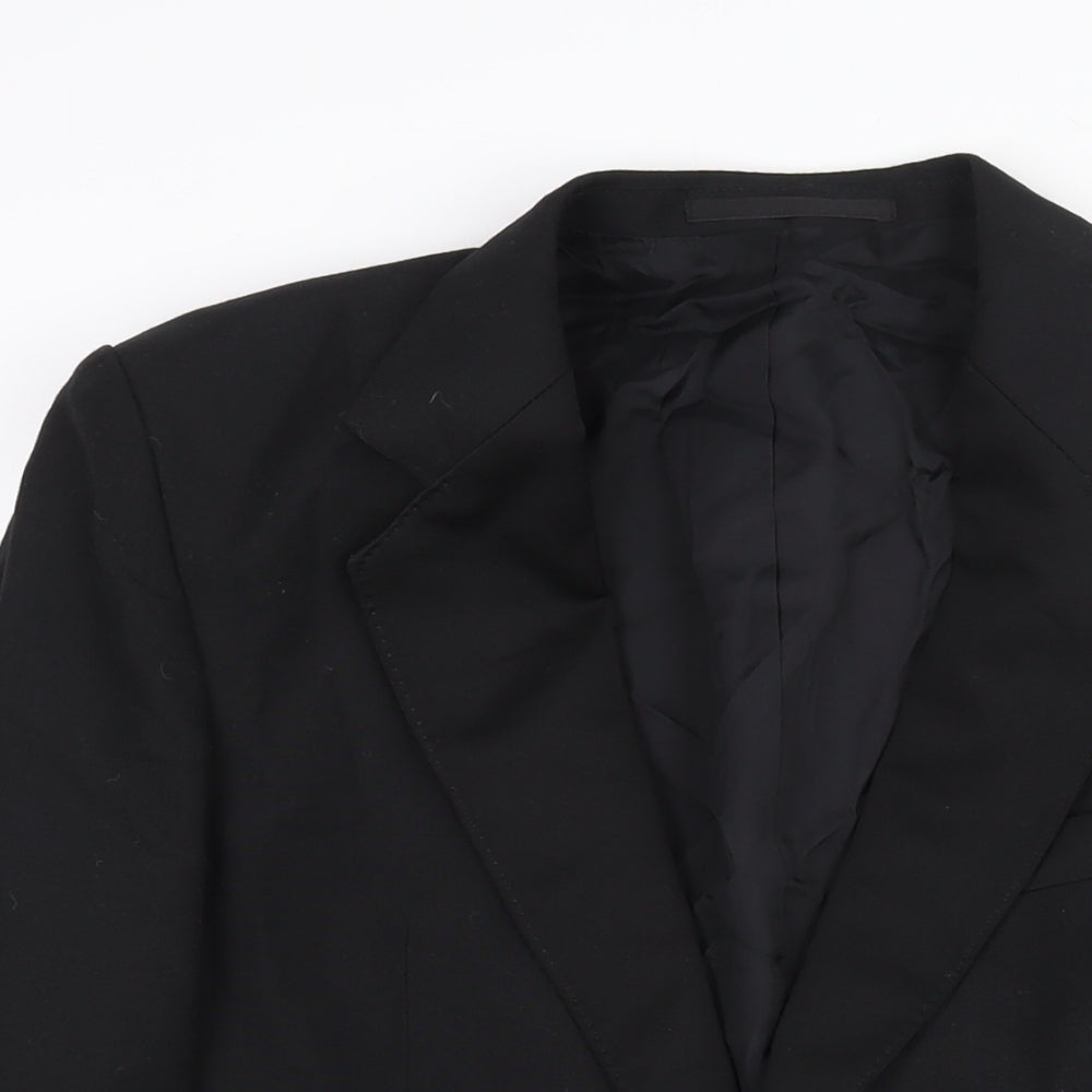 Hornes Mens Black Polyester Jacket Suit Jacket Size 36 Regular