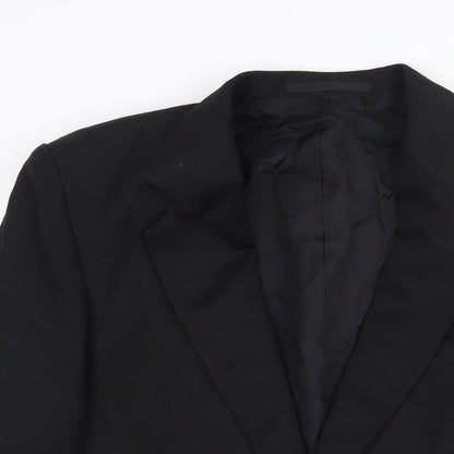 Hornes Mens Black Polyester Jacket Suit Jacket Size 36 Regular