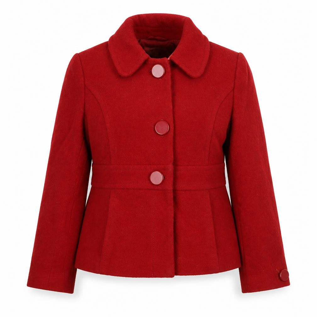 Marks and Spencer Womens Red Pea Coat Coat Size 14 Button
