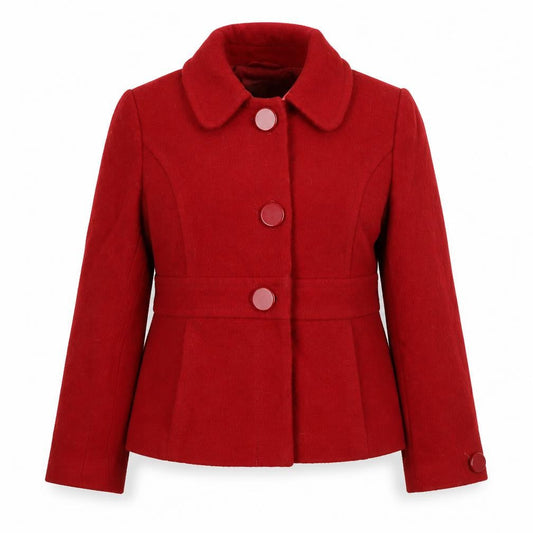 Marks & Spencer Womens Red Pea Coat Coat Size 14 Button