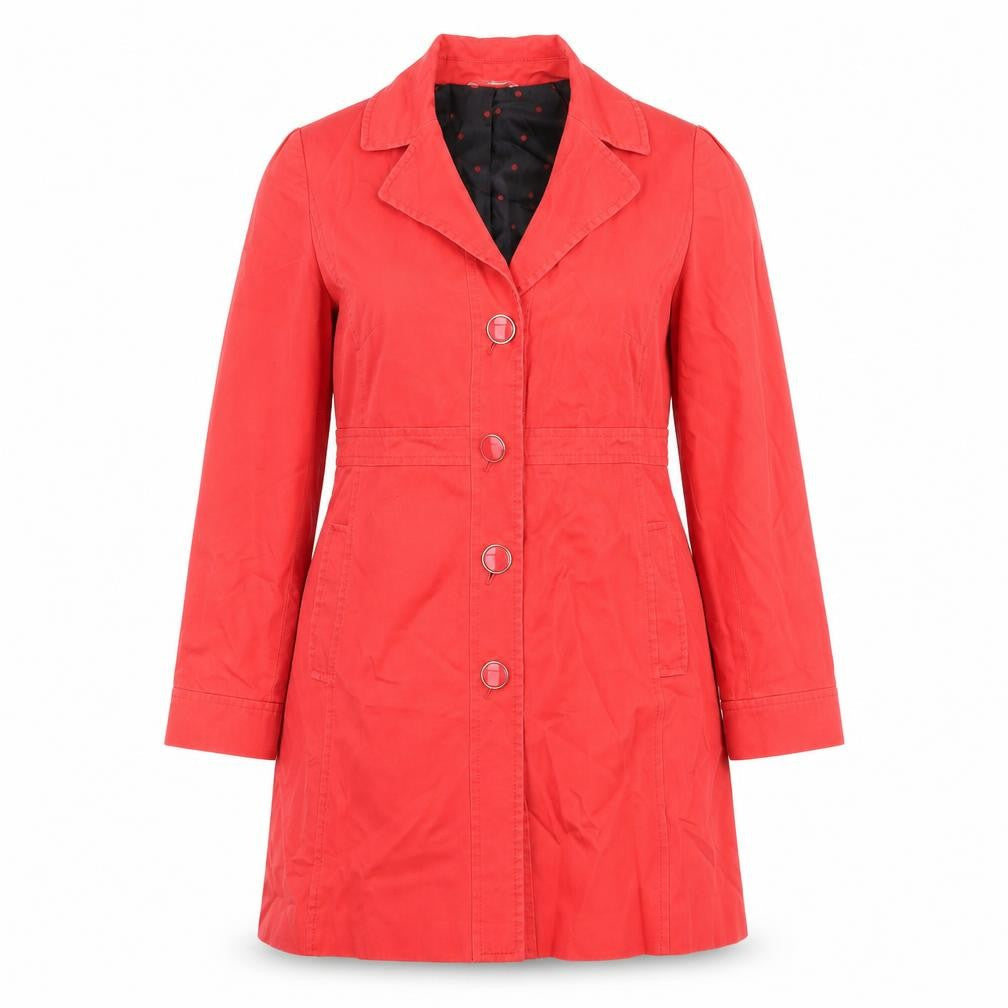 Marks & Spencer Womens Red Trench Coat Coat Size 16 Button