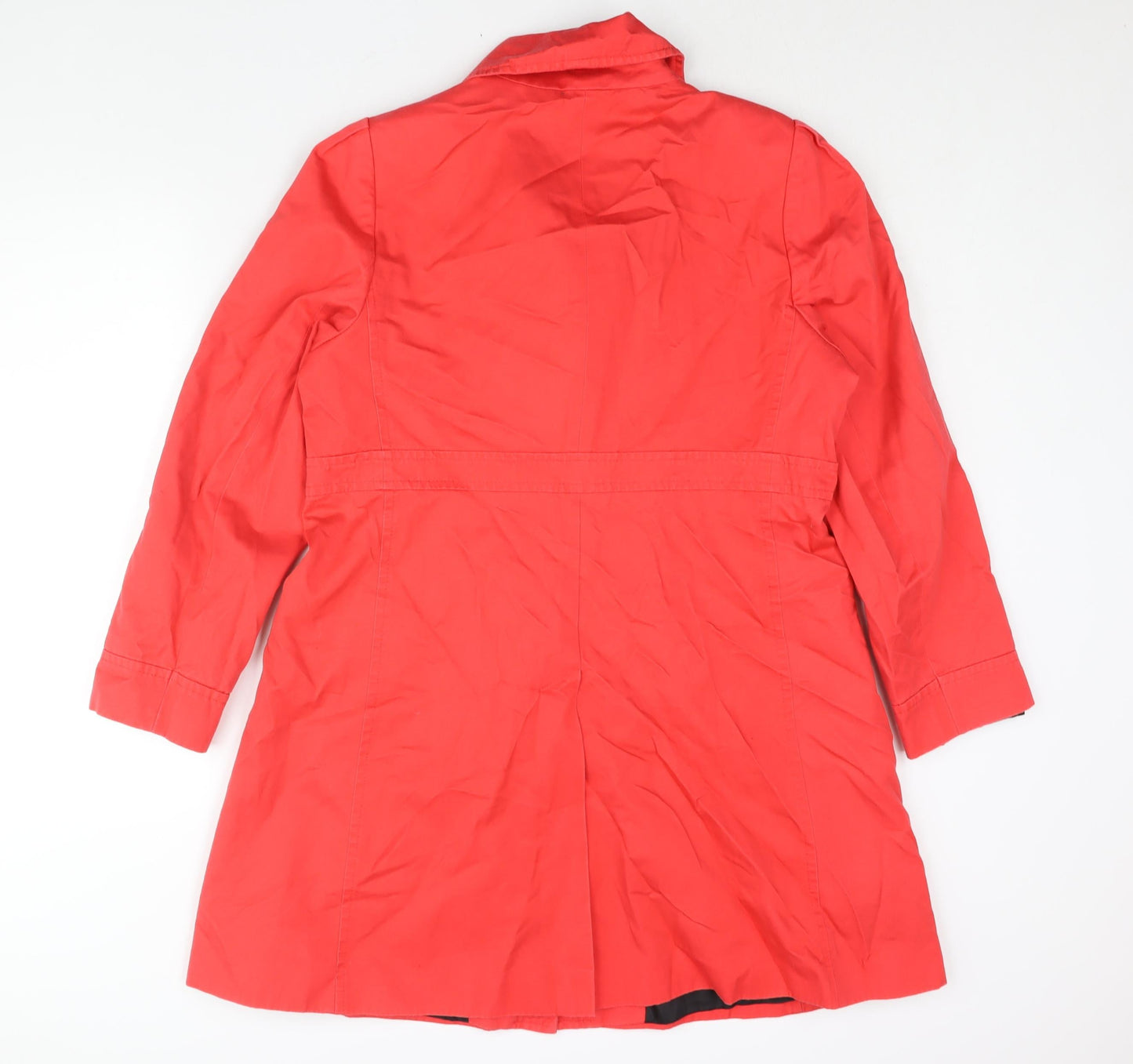 Marks and Spencer Womens Red Trench Coat Coat Size 16 Button
