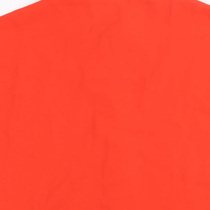 Marks & Spencer Womens Red Polyester Basic Blouse Size 10 Round Neck - Keyhole Neck