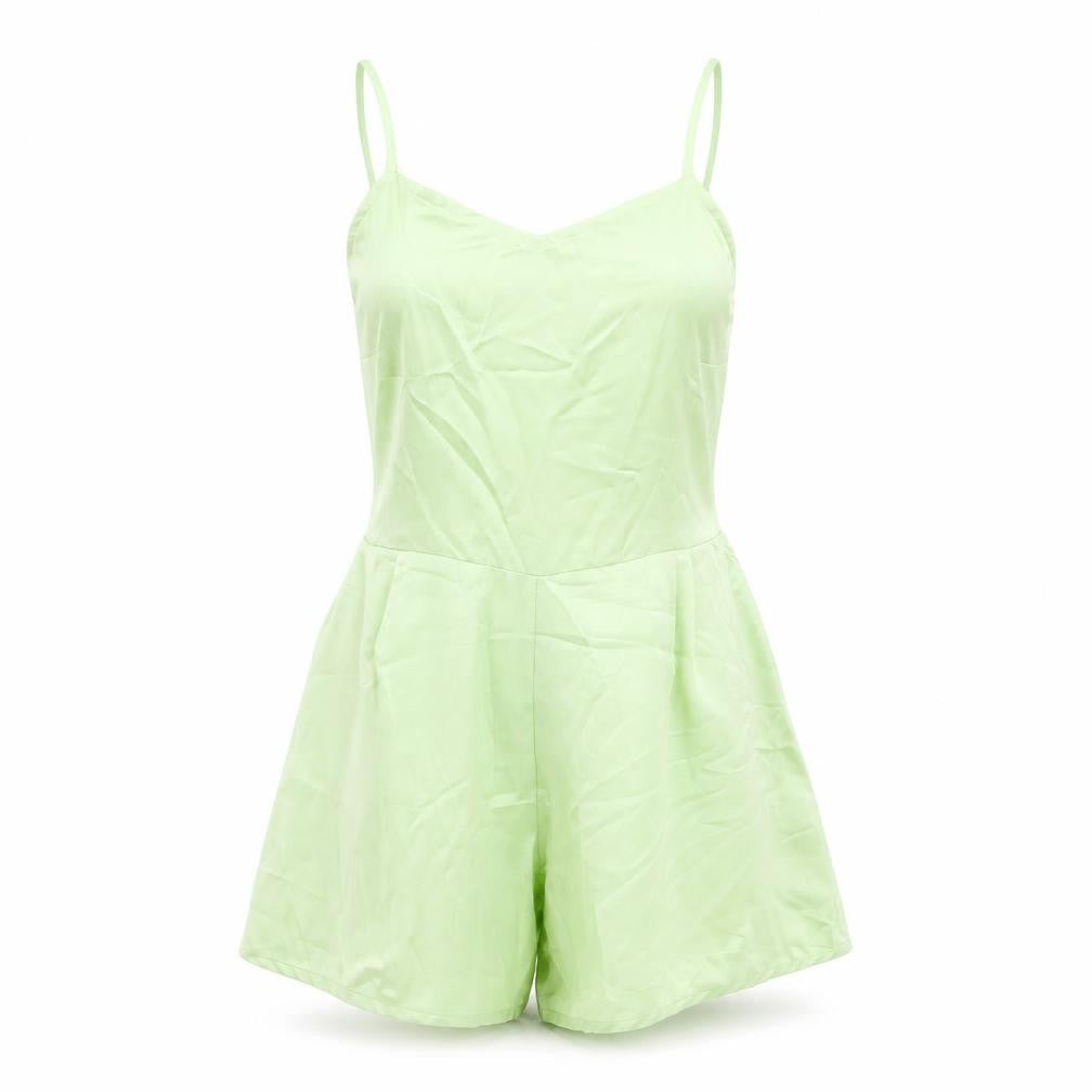 Daisy Street Womens Green Polyester Playsuit One-Piece Size 12 Zip - Open Back