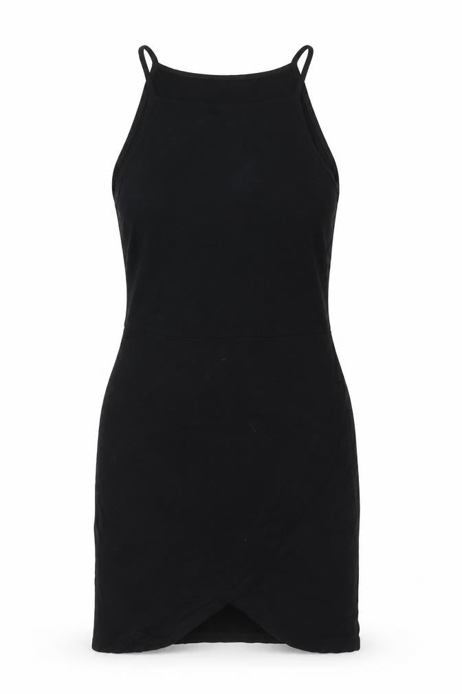ASOS Womens Black Viscose Shift Size 10 Square Neck Pullover - Wrap Style