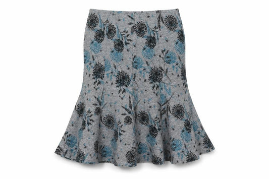Bonmarché Womens Grey Floral Polyester Trumpet Skirt Size 16