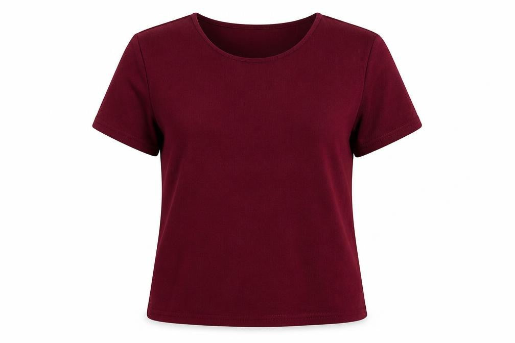 Prima Womens Red Polyester Basic Blouse Size 16 Round Neck