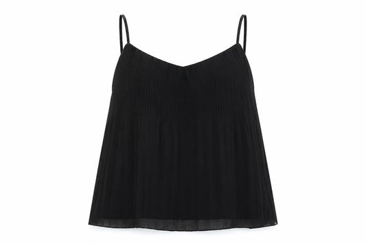 Pimkie Womens Black Polyester Camisole Blouse Size M Scoop Neck
