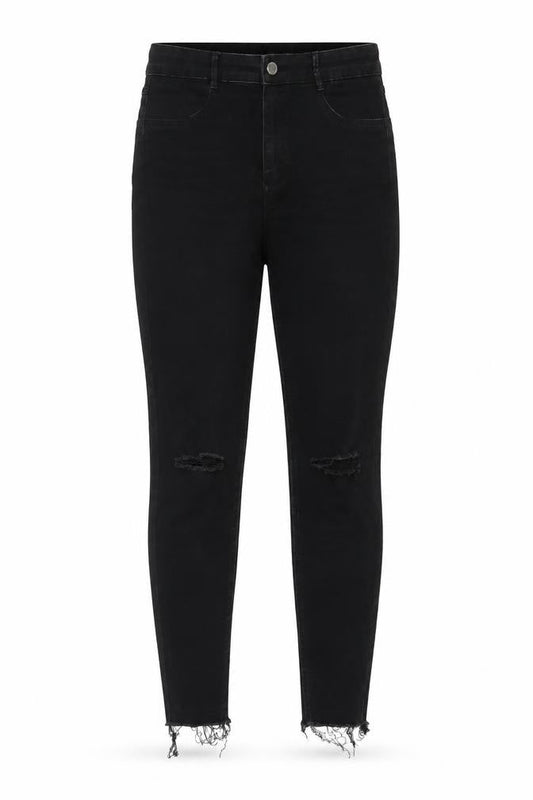 Zara Womens Black Cotton Skinny Jeans Size 14 L28 in Regular Zip