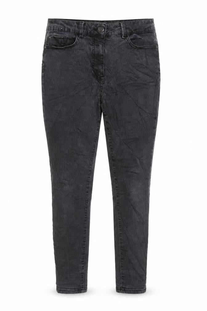 Marks & Spencer Womens Grey Cotton Skinny Jeans Size 12 L28 in Regular Zip