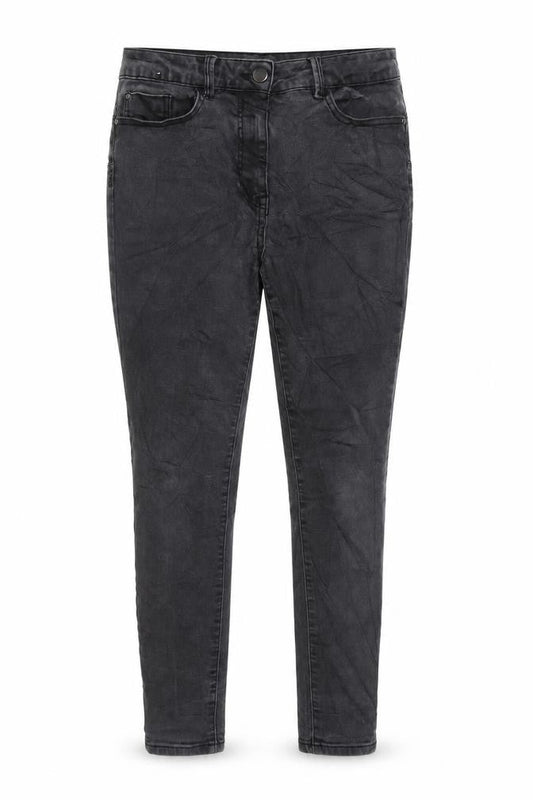 Marks & Spencer Womens Grey Cotton Skinny Jeans Size 12 L28 in Regular Zip