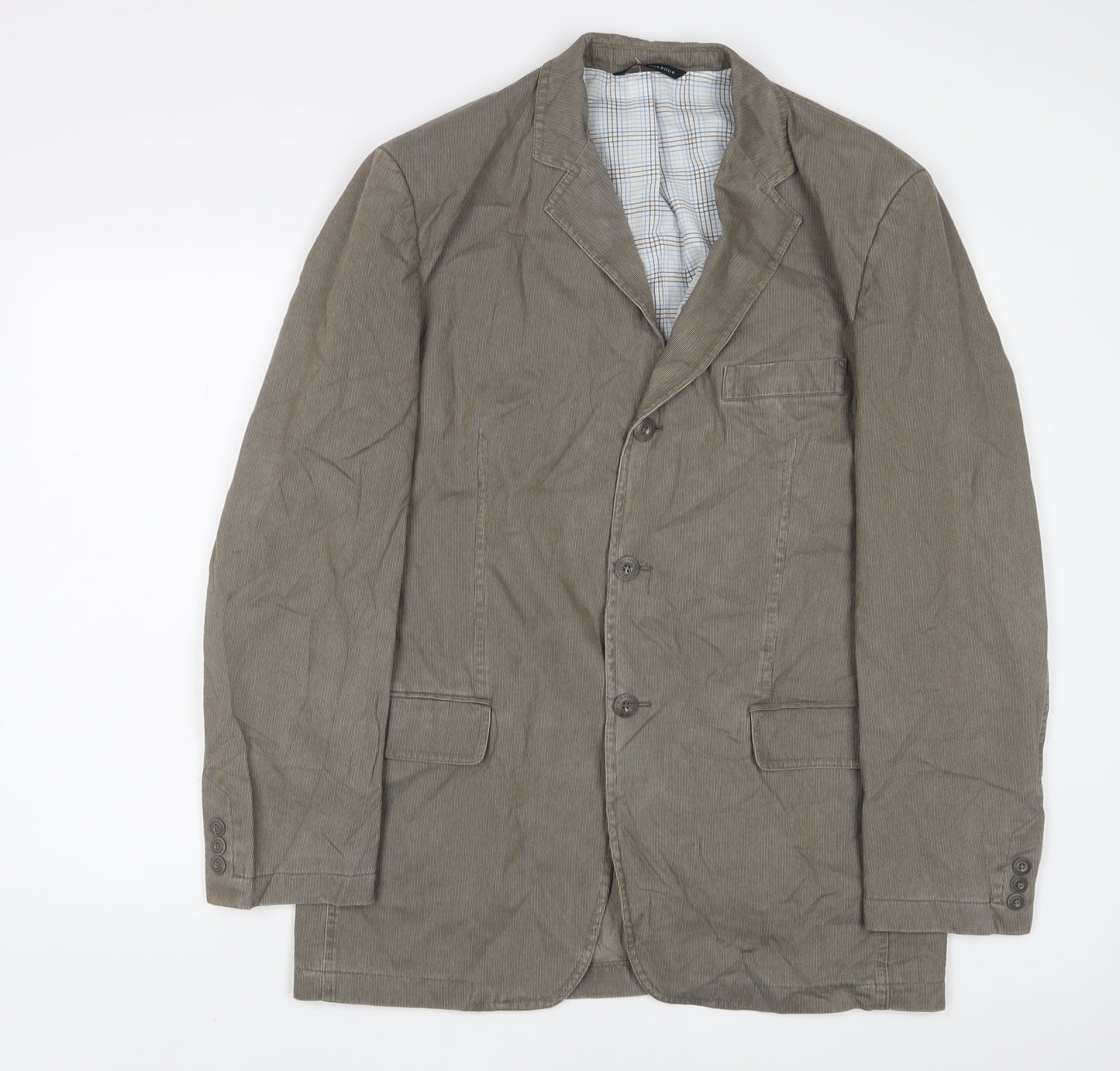 Blue Harbour Mens Grey Cotton Jacket Suit Jacket Size 40 Regular