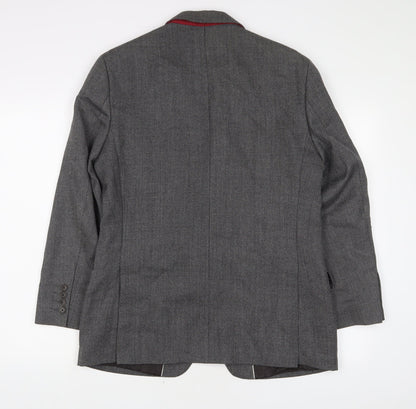 Back view of Autograph men’s grey wool jacket suit jacket, size 38, regular