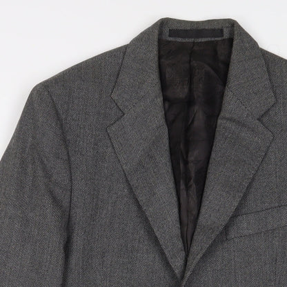 Close-up detail of Autograph men’s grey wool jacket suit jacket, size 38, regular