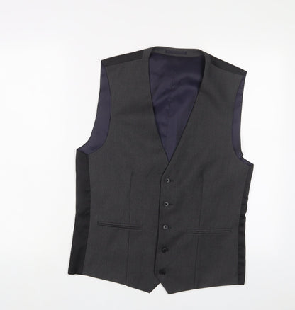 Next Mens Grey Polyester Jacket Suit Waistcoat Size 38 Regular