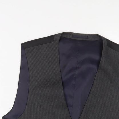 Next Mens Grey Polyester Jacket Suit Waistcoat Size 38 Regular