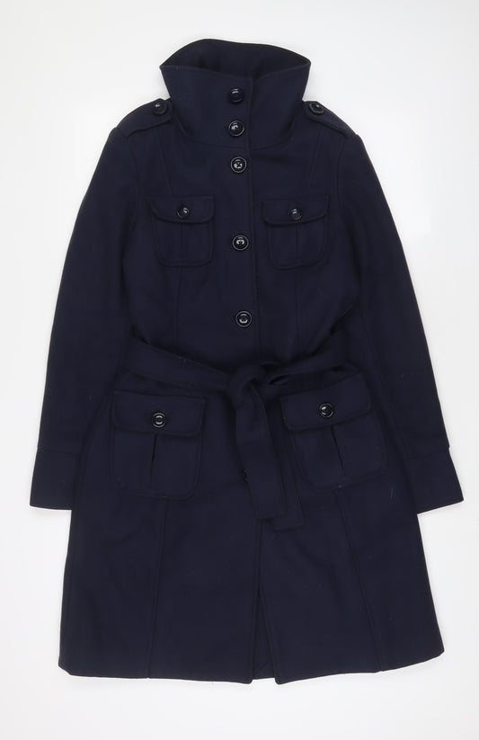 Gap Womens Blue Overcoat Coat Size M Button - Pockets