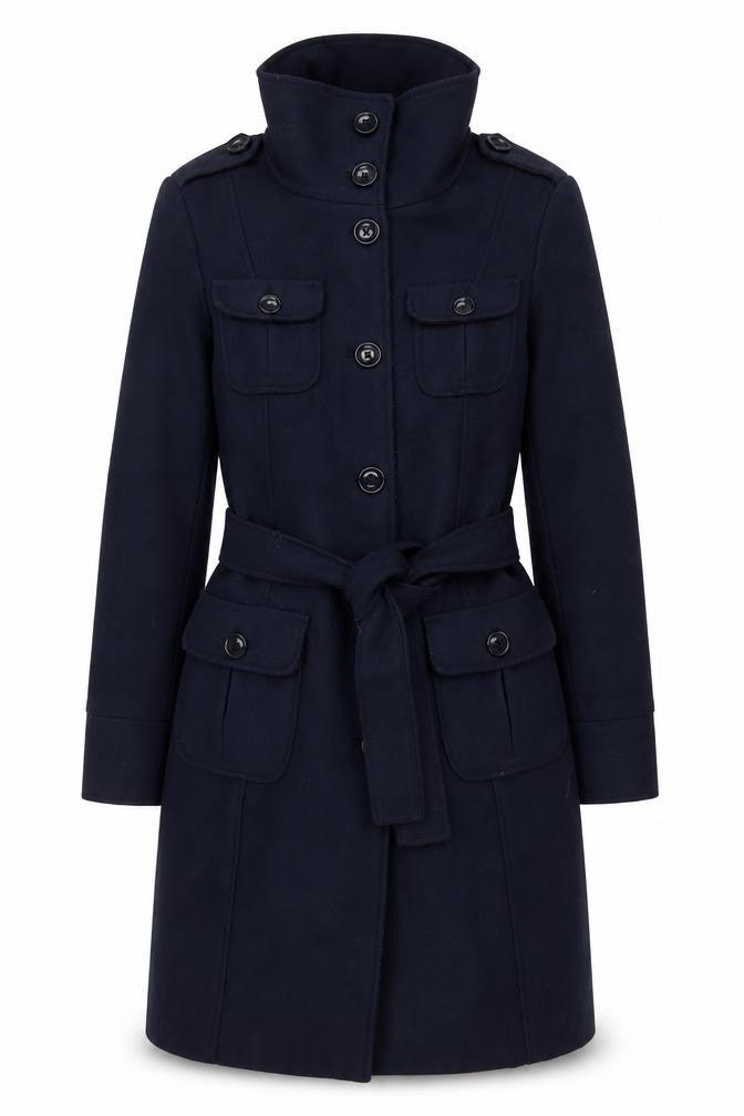 Gap Womens Blue Overcoat Coat Size M Button - Pockets