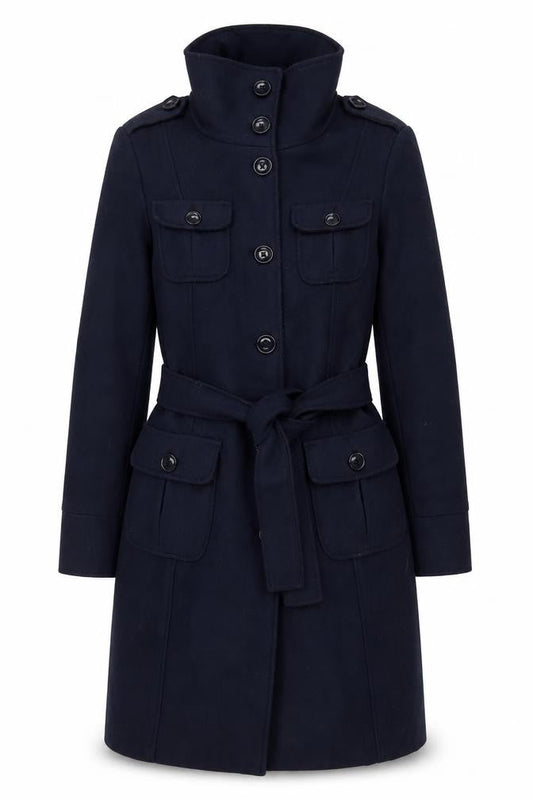 Gap Womens Blue Overcoat Coat Size M Button - Pockets