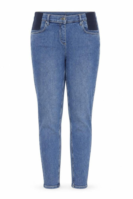 Marks & Spencer Womens Blue Cotton Skinny Jeans Size 12 L30 in Regular Zip - Maternity