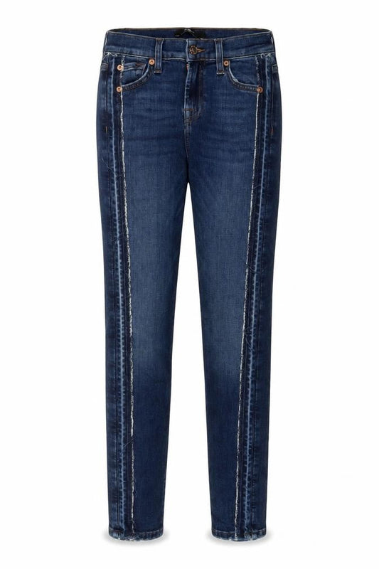 7 For All Mankind Womens Blue Cotton Skinny Jeans Size 23 in L28 in Regular Zip