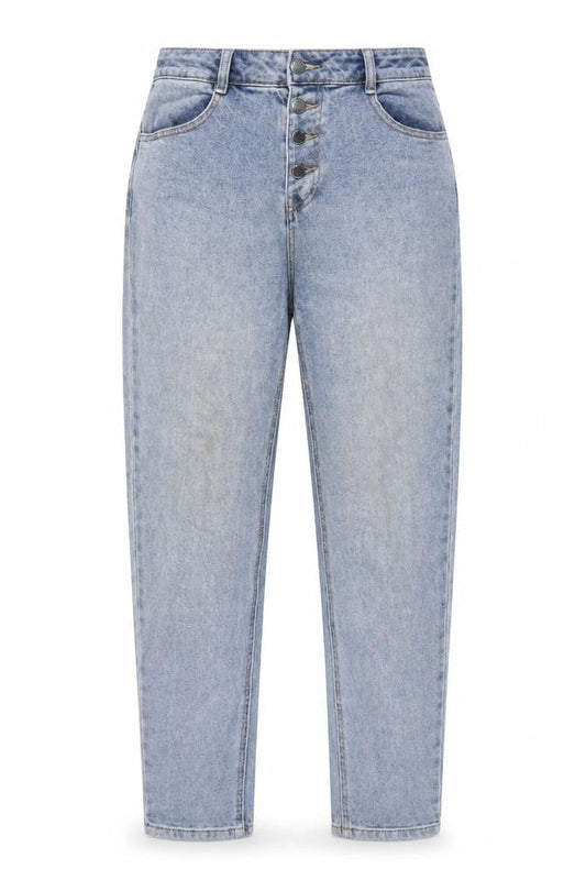 TU Womens Blue Cotton Mom Jeans Size 12 L29 in Regular Button