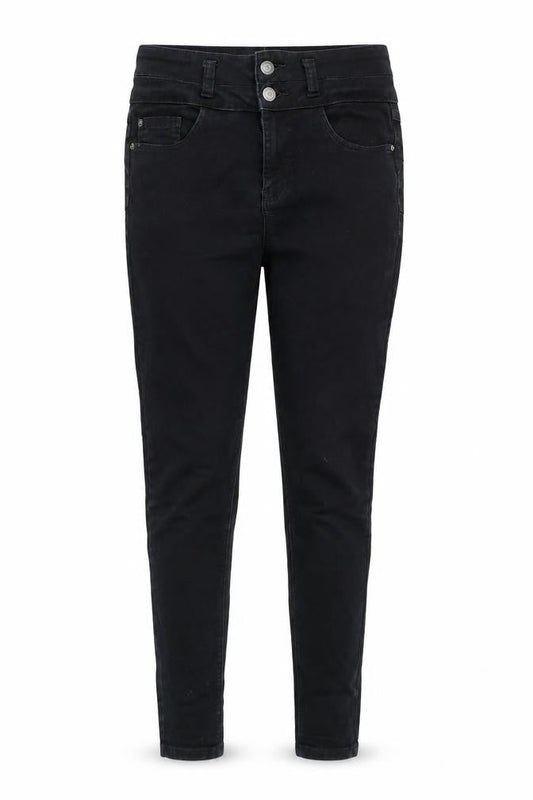 New Look Womens Black Cotton Blend Tapered Jeans Size 10 L28 in Regular Zip