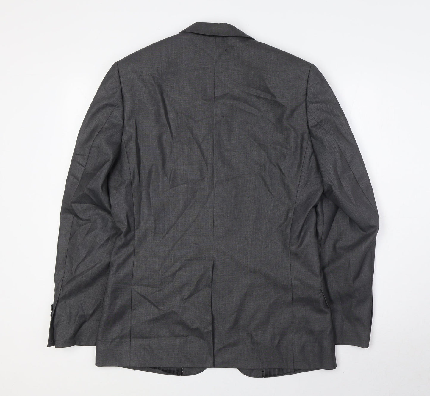 Butler & Wilson Mens Grey Polyester Jacket Suit Jacket Size 36 Regular