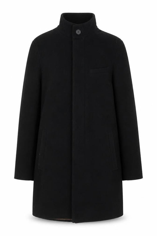 Marks & Spencer Womens Black Overcoat Coat Size M Button