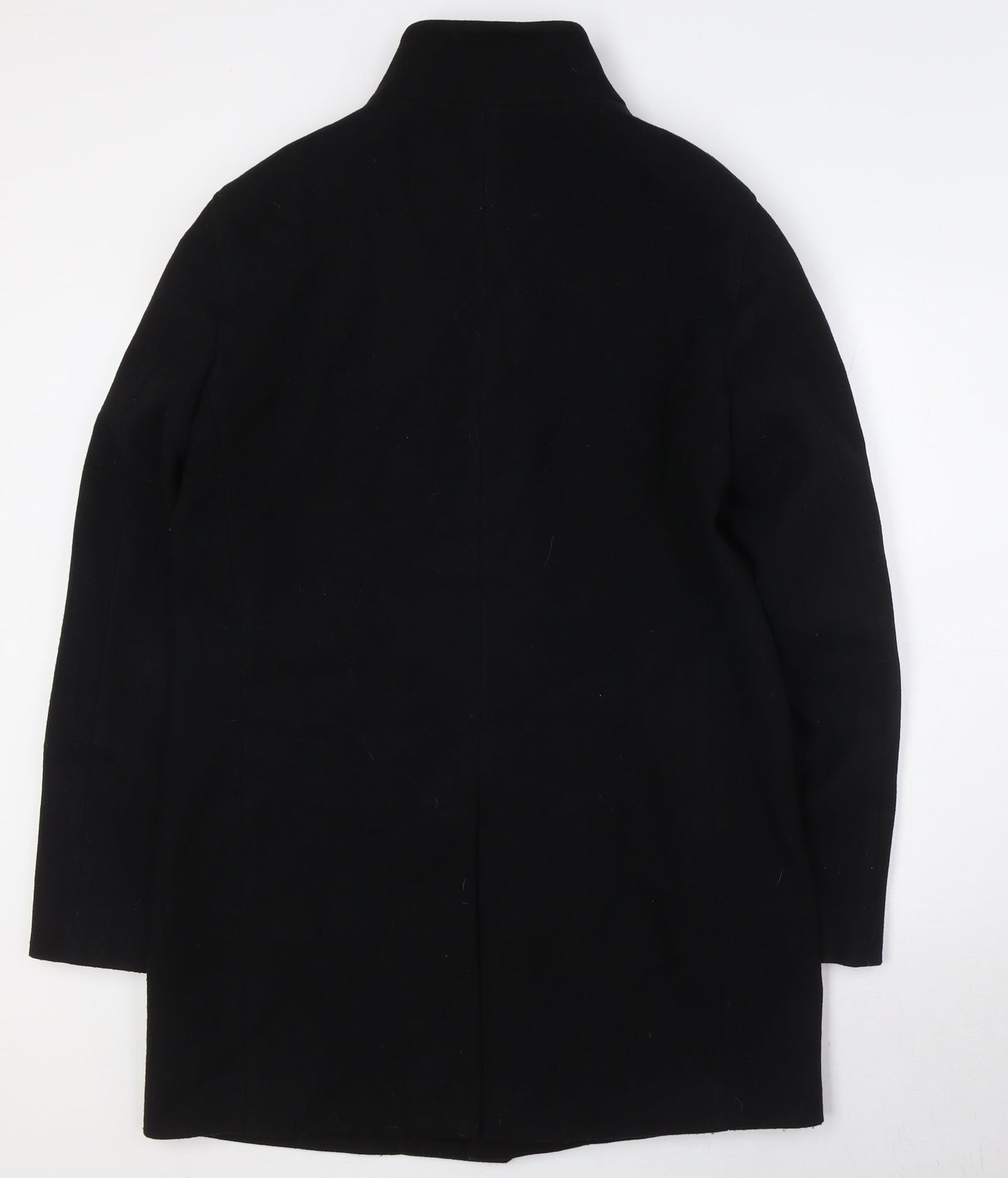 Marks and Spencer Womens Black Overcoat Coat Size M Button