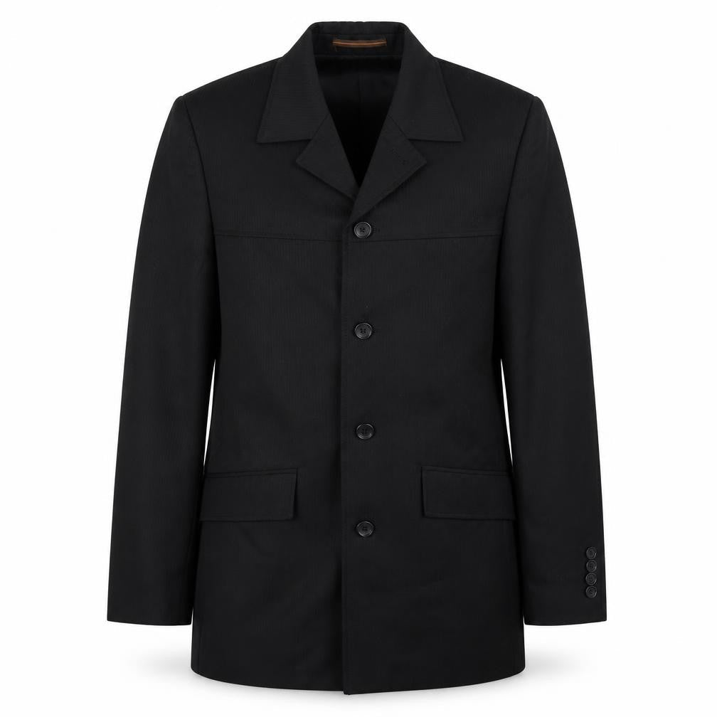 Topman Mens Black Polyester Jacket Suit Jacket Size 36 Regular