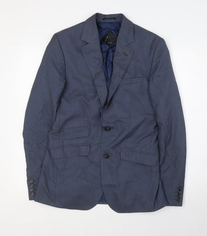 Additional front view of ASOS men’s grey polyester jacket suit jacket, size 36, regular
