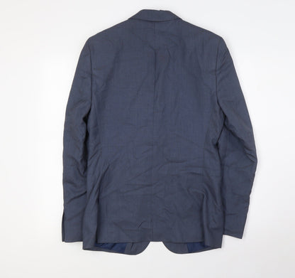 Back view of ASOS men’s grey polyester jacket suit jacket, size 36, regular
