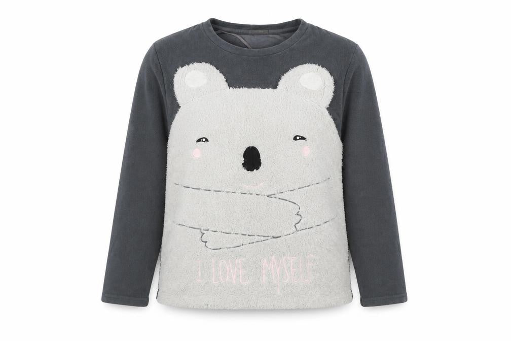 Oysho Womens Grey Polyester Pullover Sweatshirt Size M - Teddy Bear