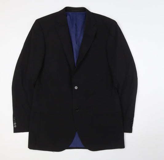 Greenwoods Mens Black Polyester Jacket Suit Jacket Size 40 Big & Tall