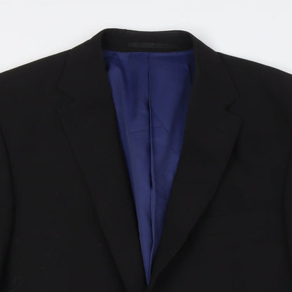 Greenwoods Mens Black Polyester Jacket Suit Jacket Size 40 Big & Tall