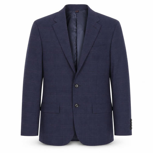 Marks & Spencer Mens Blue Check Wool Jacket Suit Jacket Size 38 Regular