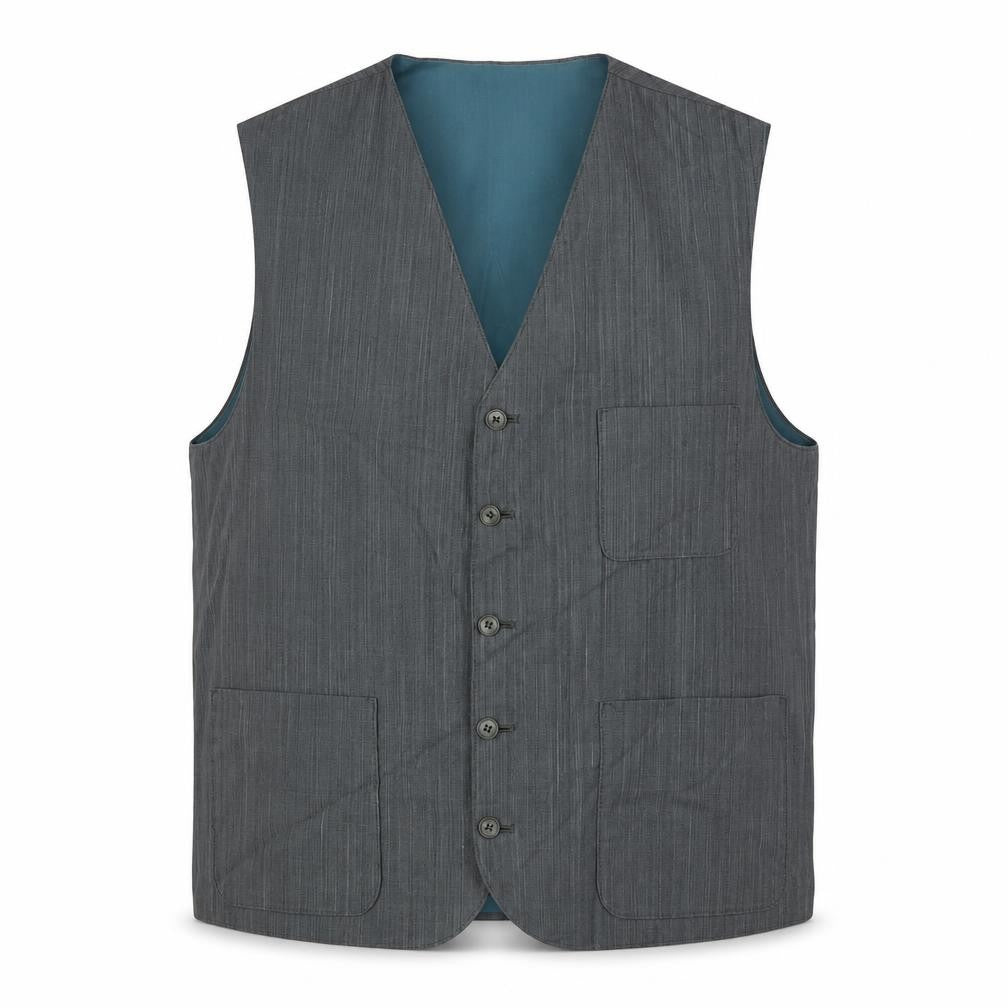 I.Q Mens Green Jacket Waistcoat Size L Button