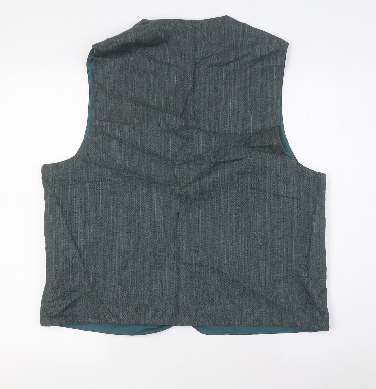 I.Q Mens Green Jacket Waistcoat Size L Button