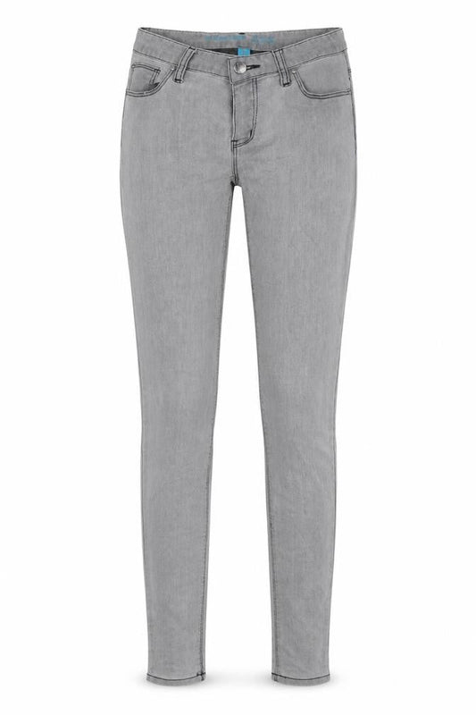 Front view of Denim Co women’s grey cotton skinny jeans, size UK 8, 32-inch leg regular button