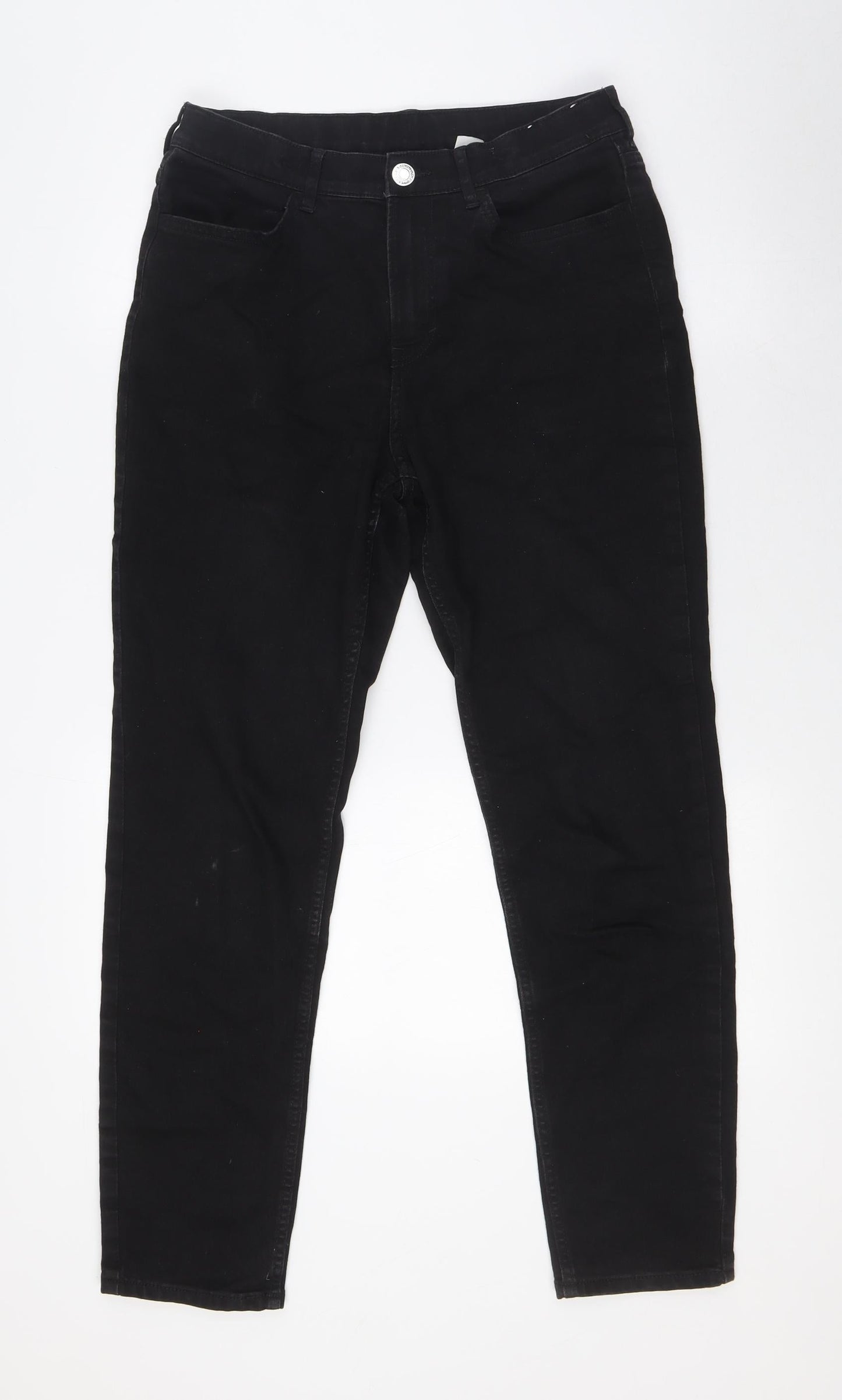 H&M Girls Black Cotton Skinny Jeans Size 14 Years L29 in Regular Button