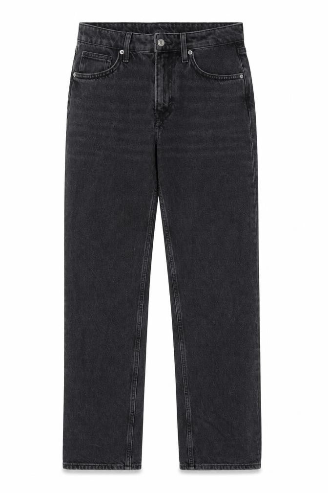 &Denim Womens Black Cotton Straight Jeans Size 10 L33 in Regular Button