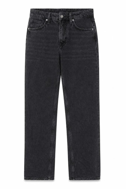 &Denim Womens Black Cotton Straight Jeans Size 10 L33 in Regular Button