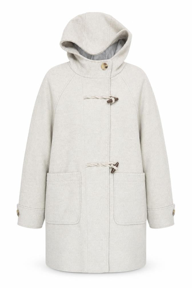 Marks & Spencer Womens Beige Overcoat Coat Size 12 Zip - Hooded