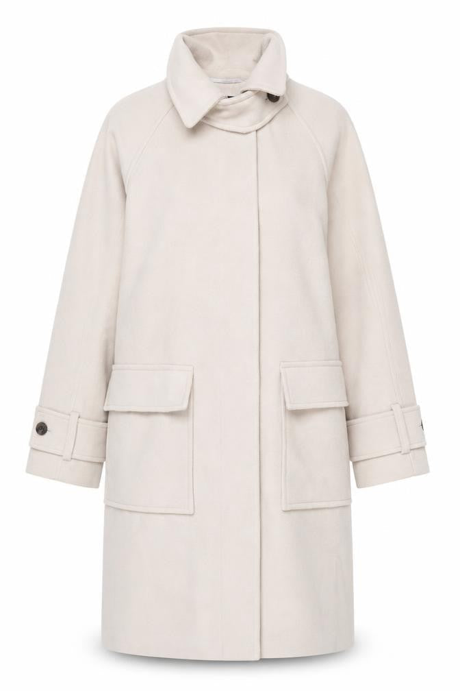 Marks & Spencer Womens Beige Overcoat Coat Size M Button