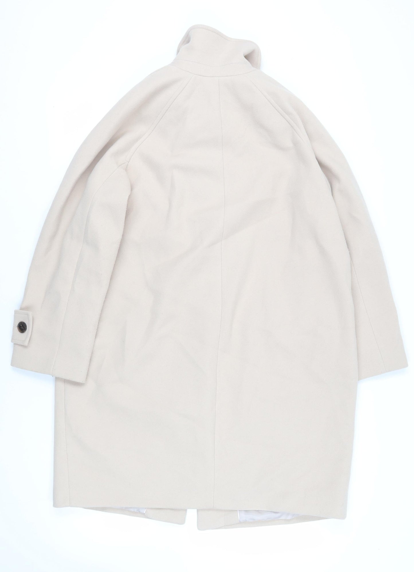 Marks and Spencer Womens Beige Overcoat Coat Size M Button