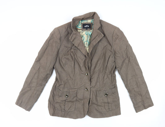 Per Una Womens Brown Jacket Blazer Size 12 Button