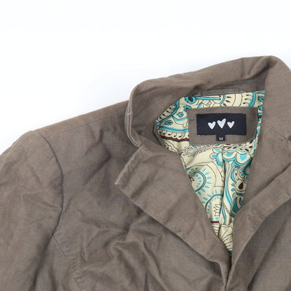 Per Una Womens Brown Jacket Blazer Size 12 Button