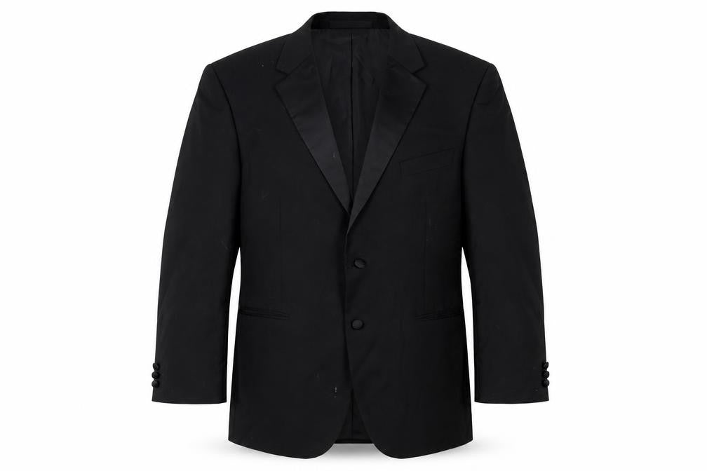 Marks & Spencer Mens Black Polyester Tuxedo Suit Jacket Size 42 Regular