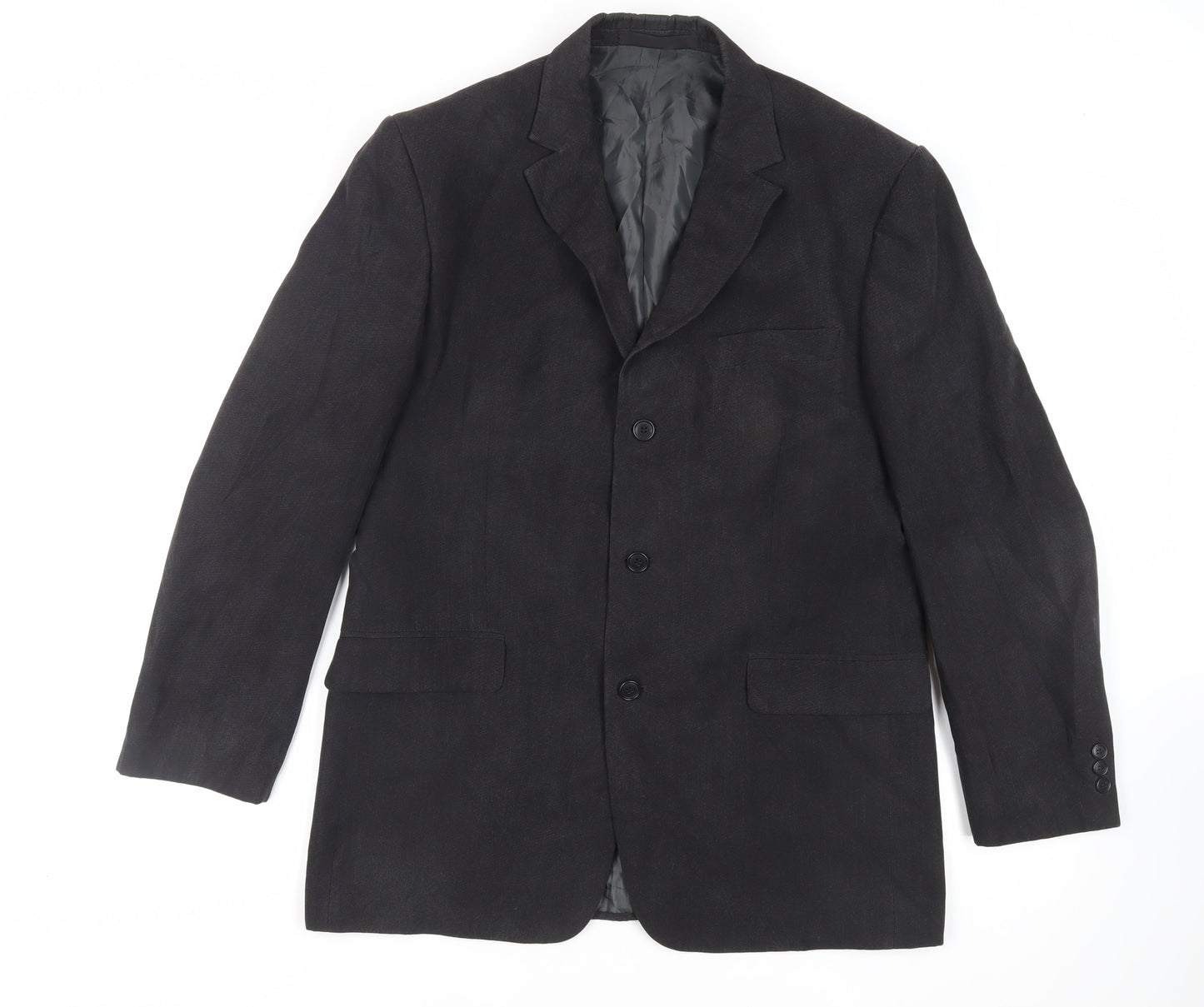 Marks and Spencer Mens Black Polyester Jacket Blazer Size 40 Regular
